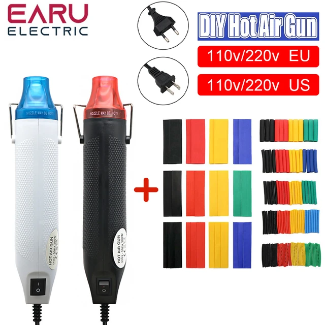 Pistolet à air chaud électrique avec siège de support, outil de bricolage  en plastique rétractable, odorà chaleur, outil électrique, température 110  W, EU US, 220V, 300 V - AliExpress