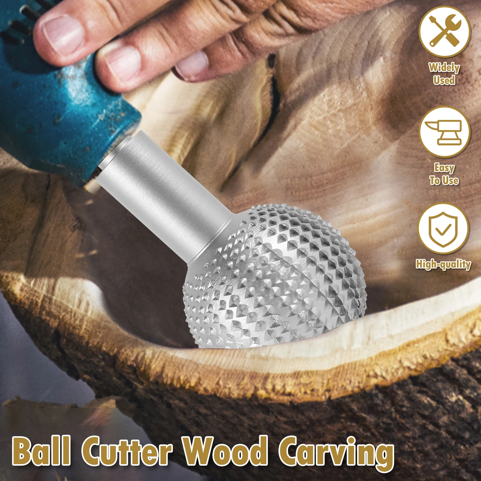 Carbon Steel Rotary Ball Grinder for Wood Carving and Polishing