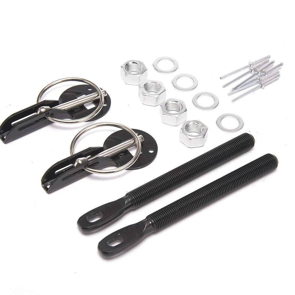 Hood Pins Kit Universal Cars Accessaries Aluminum Alloy Mount Hood Pin Bonnet Lock Kit Car Styling Tunning Lock Kit Down Hood Latch Pins