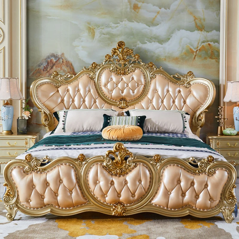 King High End Letto Matrimoniale Struttura Di Supporto Alta Struttura Di Lusso Europea Letto Matrimoniale King Living Camas Mobili Camera Da Letto Mat