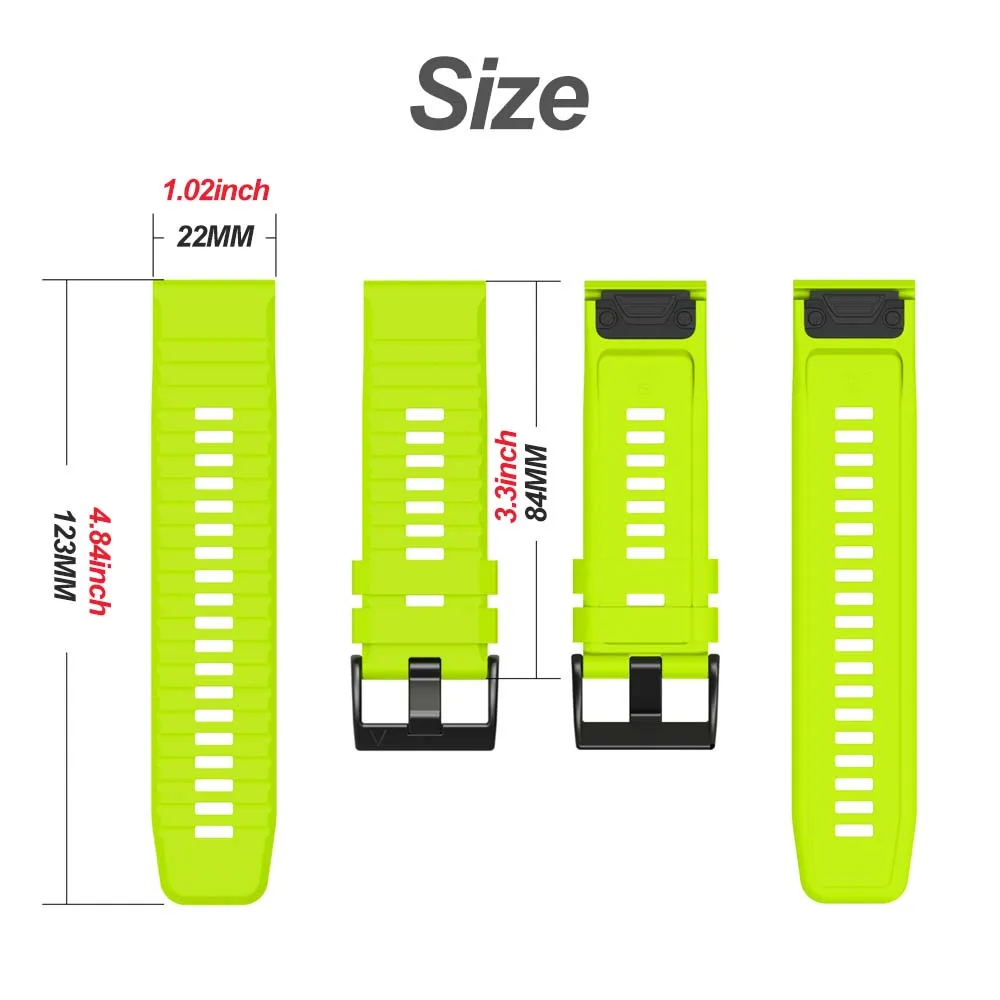 Premium Silicone Watch Strap - QuickFit Design, 22mm/26mm
