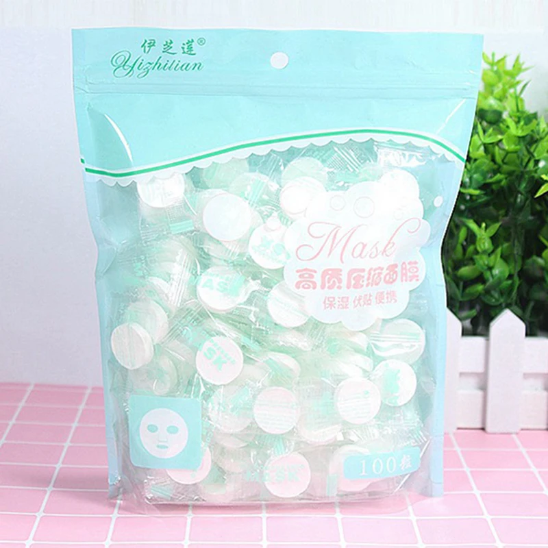 100Pcs/Pack Compressed Facial Mask Paper Non-woven Fabric DIY Skin Face Care Ultrathin Breathable Beauty Tool