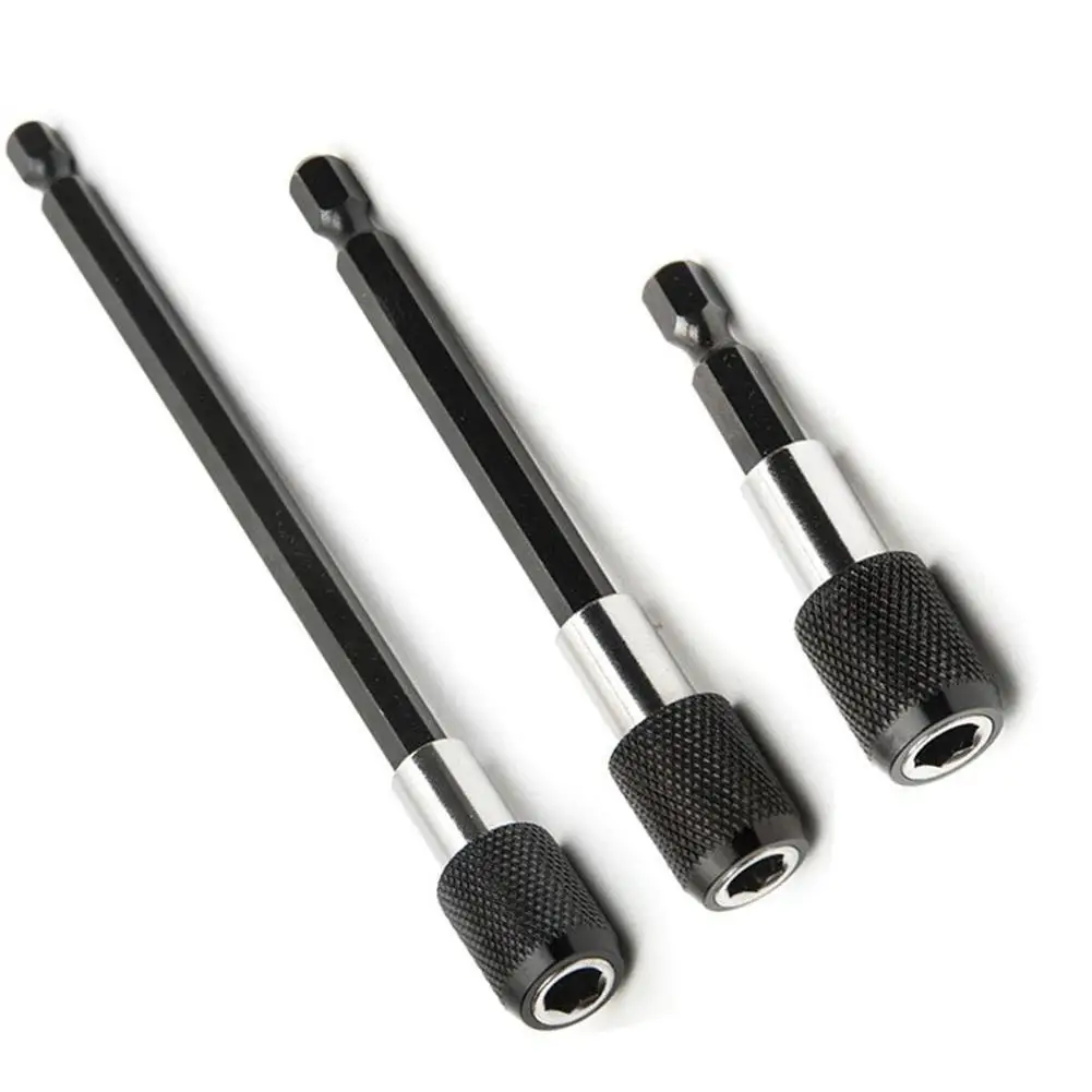 

3pcs 1/4 Inch Hex Shank Quick Release Electric Drill Magnetic Screwdriver Bit Adjustable Extension Holder Bar Shank Power Tool