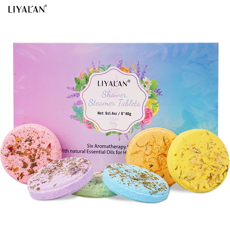 

6pcs/set Shower Steamers Aromatherapy Set with Essential Oil SPA Relax Bath Eucalyptus Peppermint Shower Bombs Birthday Gifts