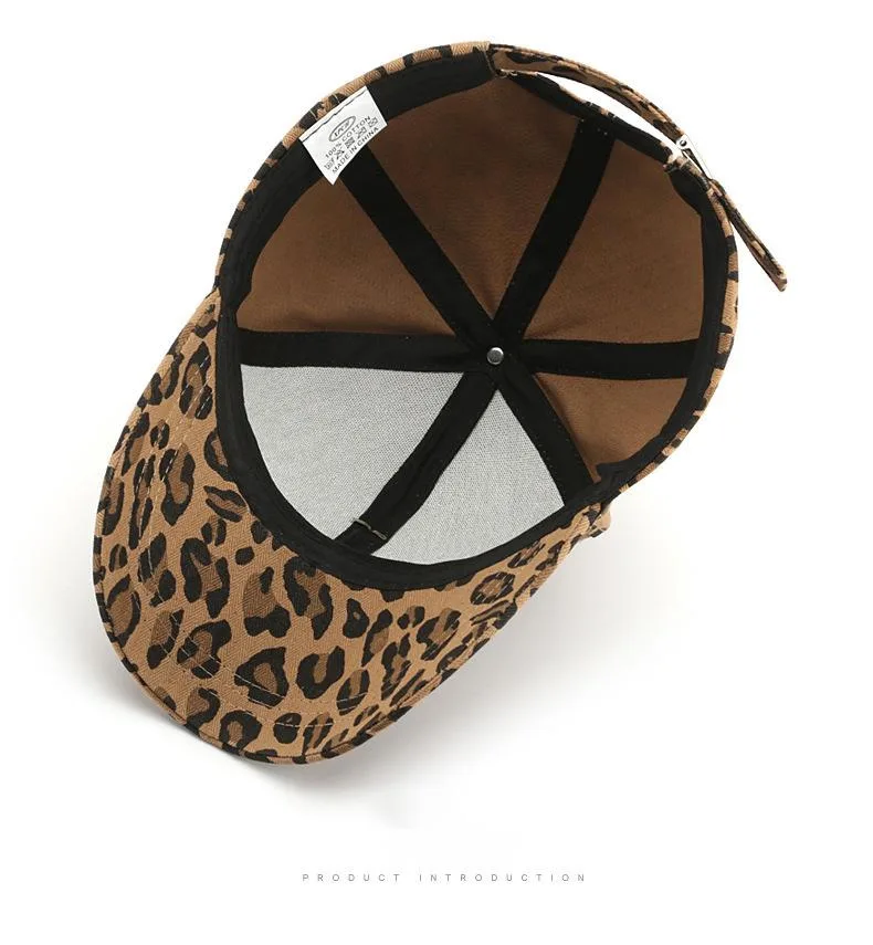 Neuer Hut, modischer und minimalistischer Baseballhut mit gebogener Krempe und Leopardenmuster, beliebter Sportanhänger für die Straße im Freien, Entenschnabelhut_voghion.com