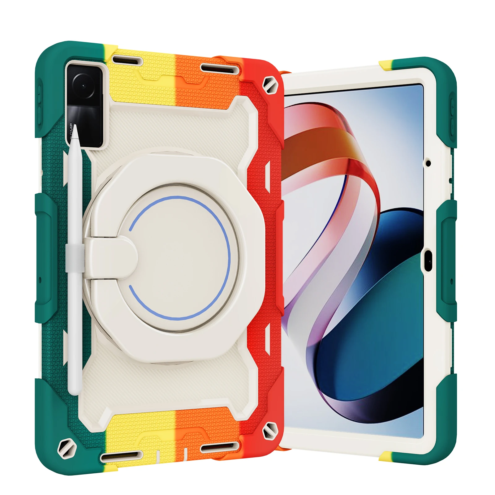 Case for Xiaomi Redmi Pad 10.61" Protector Case Tablet Cover With 360°Rotate Stand Hand Strap And Shoulder Strap Fall Prevention_voghion.com