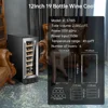 Wine Cooler Refrigerator Professional Compressor, 12 Inch Stainless Steel & Tempered Glass For Red Wine 4