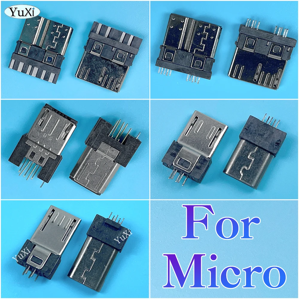 5Pcs Micro USB Jack Plug Male Connector Port Jack Tail Sockect Plug ...