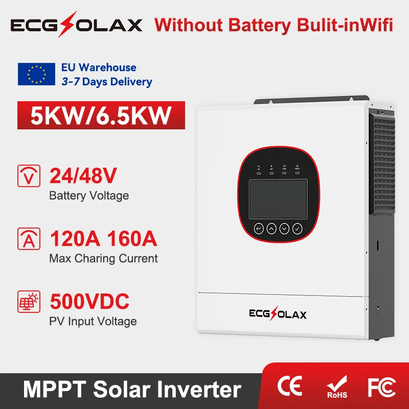 ECGSOLAX 5KW 6.5KW Hybrydowy Inwerter Solarny z EU za $212.65 / ~776zł