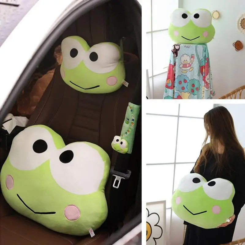 

Cartoon Frog Cute Big Eyed Frog Plush Headrest Soft Back Cushion Cute Anime Pillow Lovely Car Room Decoration Toys Gift