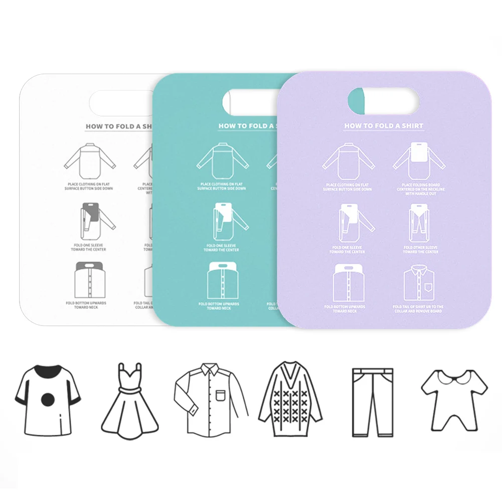 Cartella Foldines per camicie Organizzatore per riporre vestiti in plastica Tavola pieghevole per camicie creative per la casa per vestiti per bambini e adulti - immagine 3