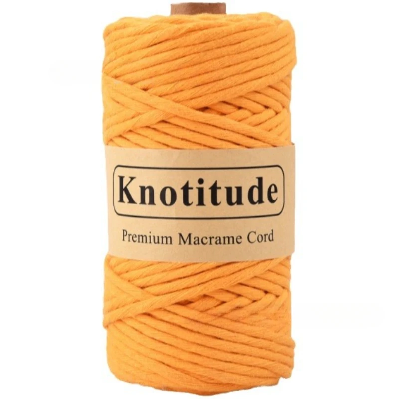 4mm X 80m Single Strand Macrame Cord Handmade Decorations Softer Natural Cotton DIY Plant Hanger Craft Knitting Cord Rope