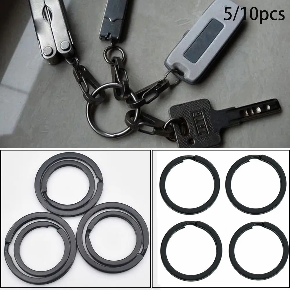 

5/10pcs Metal Black Outdoor Tools Locking Key Holder Keyring Connectors Keys Ring EDC Keychain Carabiner