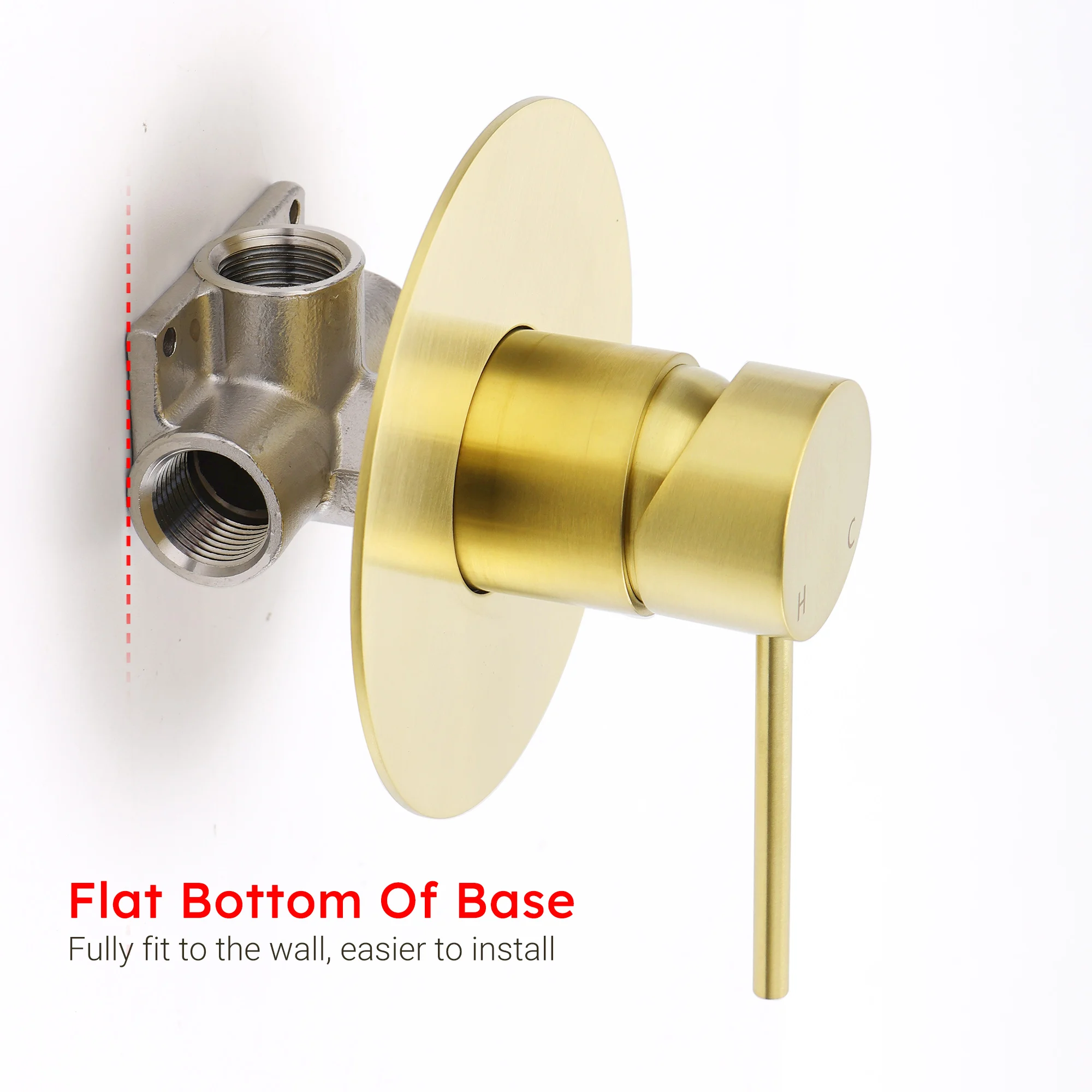 **Sydney Stock** KYLINS Brushed Gold Shower Mixer Tap Round Valve Wall Mounted For Shower / Spout WaterMark Australian