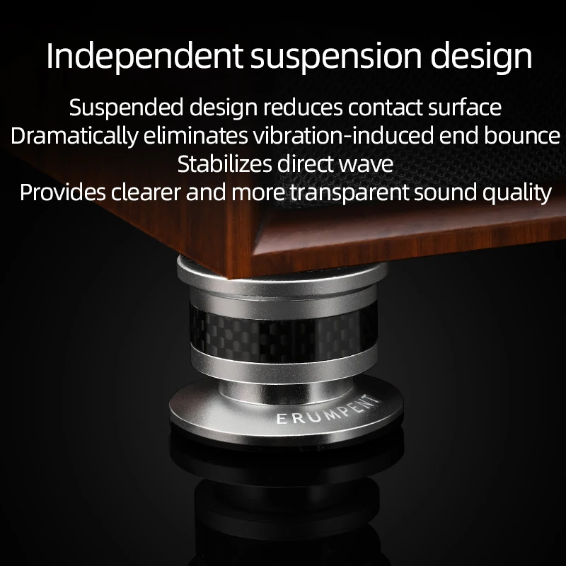 HiFi Cone Speaker Spike Stands Carbon Fiber Metal CD Stand Speaker Amplifier Adjustable Turntable Isolation Feet 4PCS