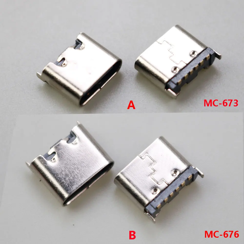 수직 SMT 소켓 커넥터 C타입 USB 3.1 암 SMD, PCB 설계용, DIY 고전류 충전, 6 P, 5 개, 6 핀