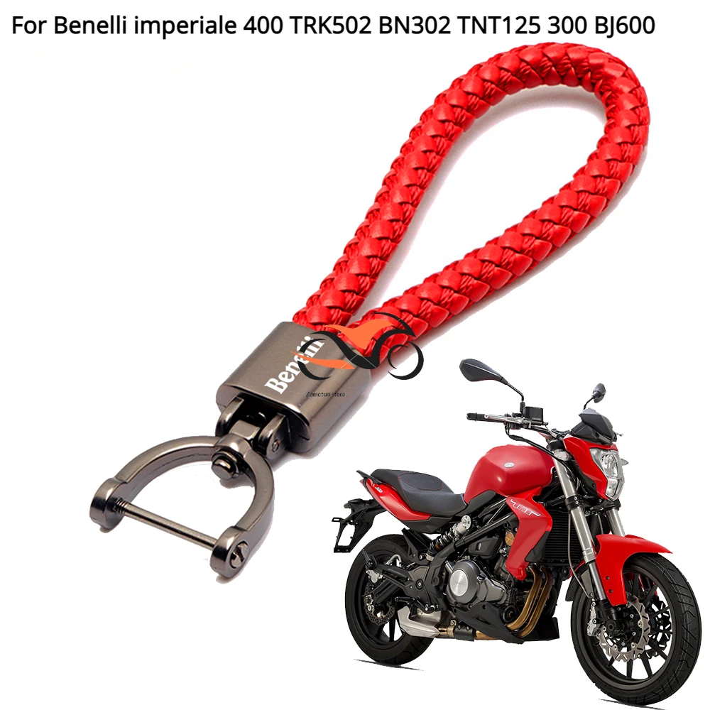 

For Benelli imperiale 400 TRK502 BN302 TNT125 300 BJ600 Motorcycle High Quality Accessories Braided Rope Keyring Metal Keychain