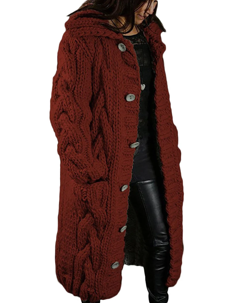 Fashion Vintage Sweater Cardigan Knitted Female Long Cardigans Coat