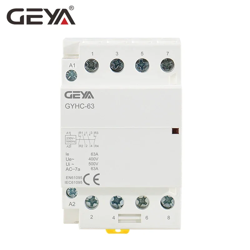 GEYA 4P 63A 4NO or 2NC2NO 220V/230V 50/60HZ Din Rail Household AC Modular Contactor