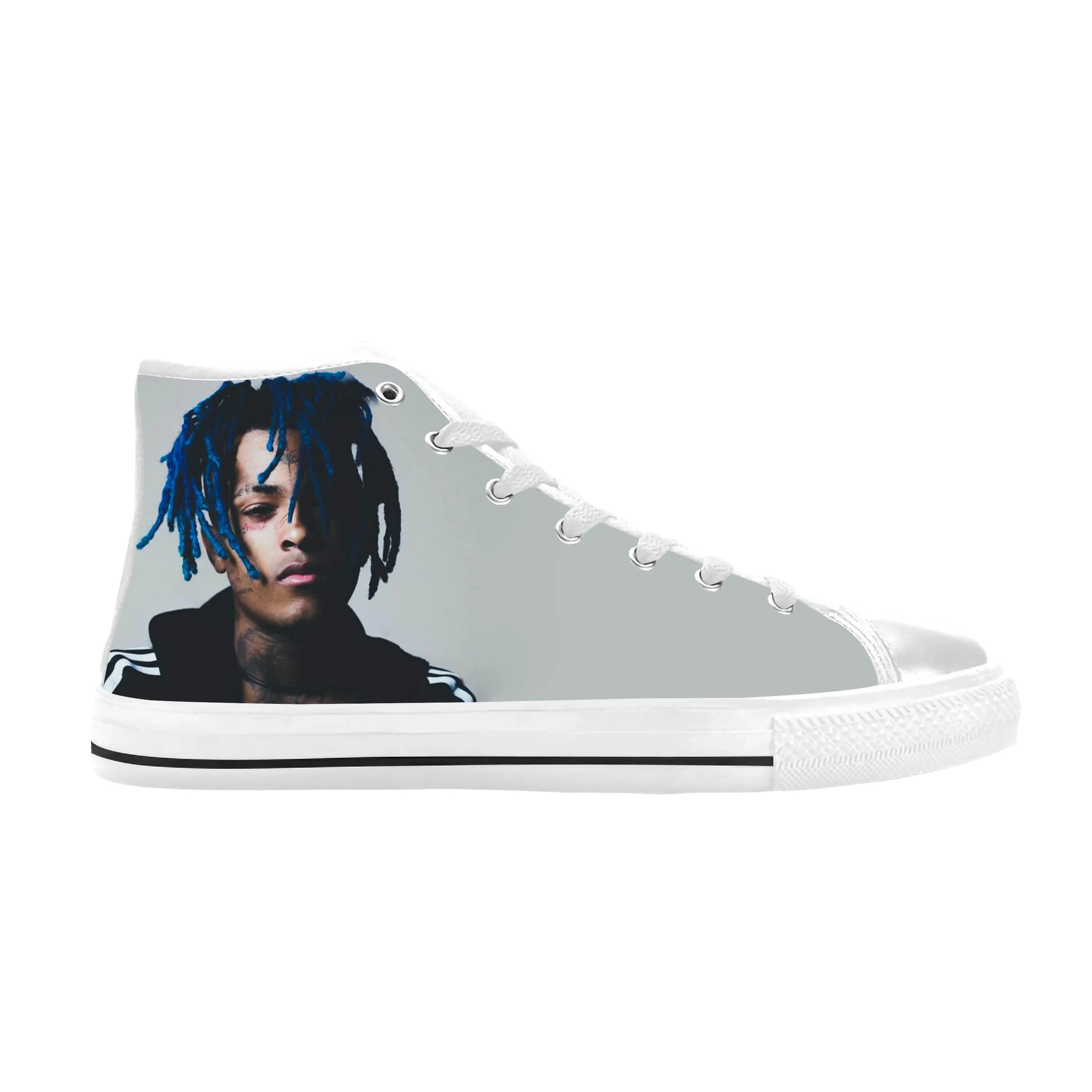 Hot Hip Hop Rapper Rap Singer Music XXXTentacions Casual Cloth Shoes High Top Comfortable Breathable 3D Print Men Women Sneakers