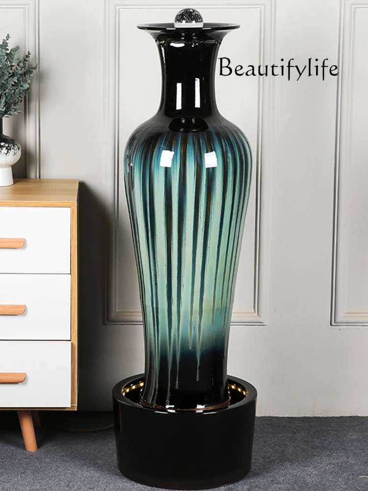 

Floor Water Fountain Vase Decoration Ceramic Home Ornament Modern Minimalist Living Room Furnishings