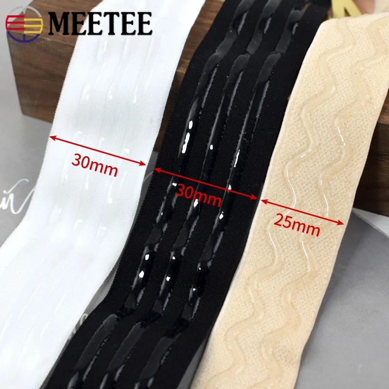 5/10M 8/10/12/15/20/25mm Silicone Non-slip Underwear Elastic Band  Transparent Rubber Stretch Ribbon Tapes DIY Sewing Accessory