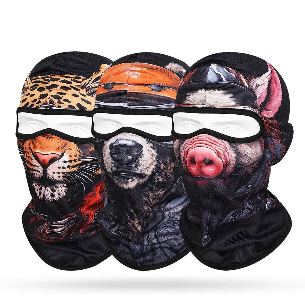 

Animal Print Balaclava Cap for Men and Women, Anti-UV, Dry Quick, Sunscreen, Sports Full Face Mask, Motorcycle Helmet Liner Hat,