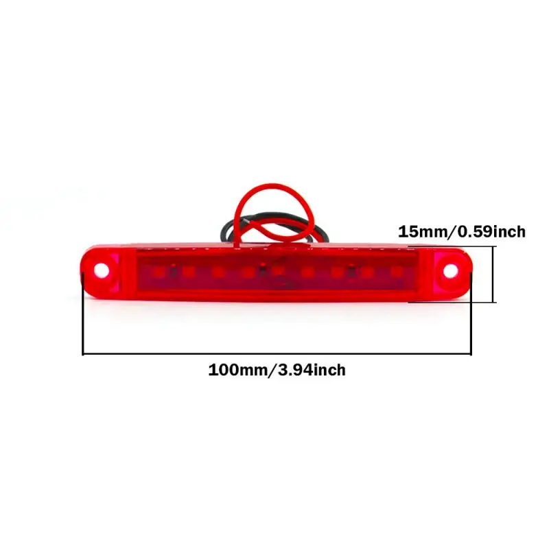 30pcs 9 LED Side Marker Brake Indicator Lamp Warning Light Clearance Auto Car Bus UTE Trailer Truck Lorry Caravan 12V 24V Red