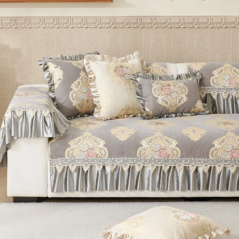 European Sofa Cover Four Seasons General Cushion Anti-slip Sofa Cushion Jacquard Embroidery Slipcover Home Decoration Sofa Cover 3