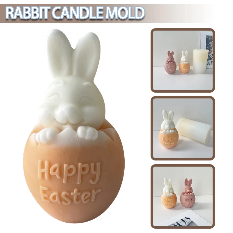 

DIY Candle Making Polymer Baking Molds Rabbit Candle Silicone Molds Easter Bunny Mould Home Handmade Decoration Crafts