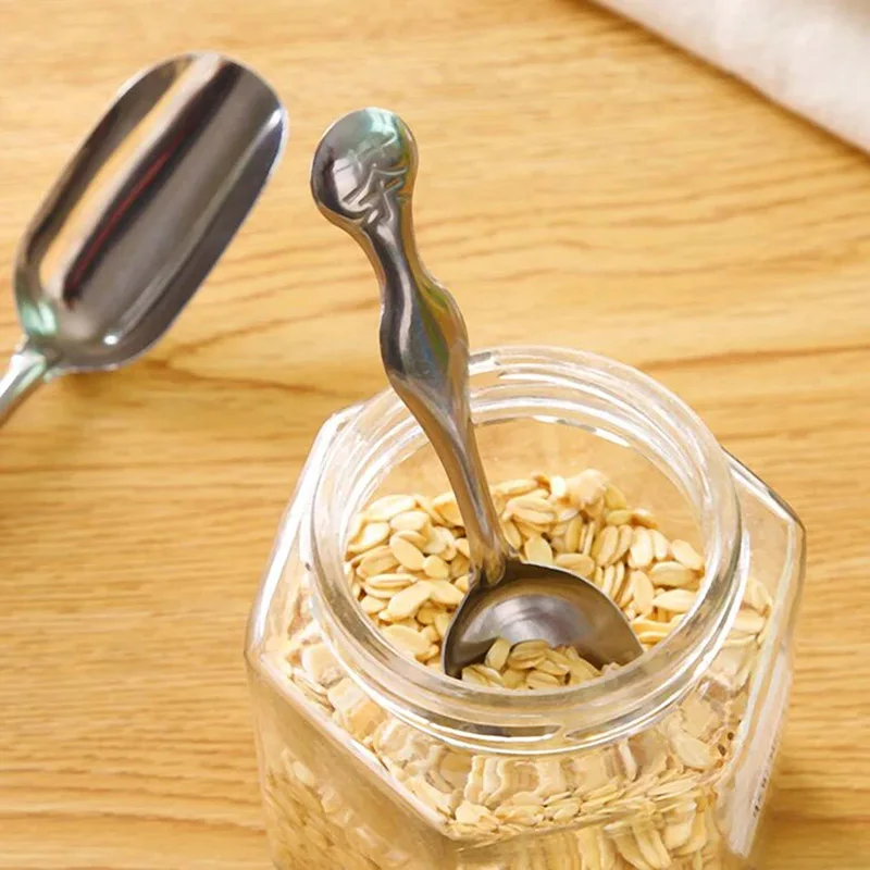 Small Stainless Steel Coffee Spoon Tea Shovel Teaspoon Long Handle Dessert Spoon Home Kitchen Tableware