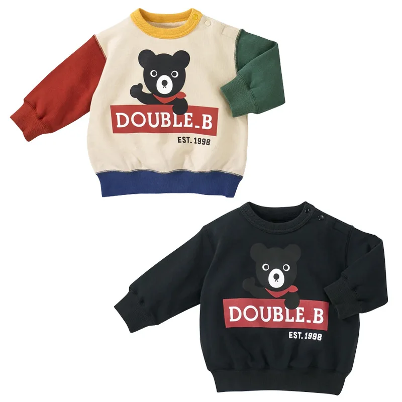 

Толстовка с капюшоном для мальчиков, свитшот с длинным рукавом и мультяшным медведем, на осень