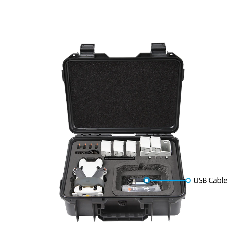 Drone Accessories Drone Storage Bag DJI Case Drone Case Handbag Case Camera Carrying Case Explosion-Proof Box ABS Hard Shell Box Carrying Case For DJI Mini 4 Pro RC 2&RC-N2