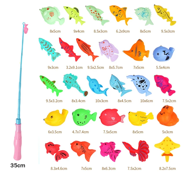 Children Magnetic Fishing Game Cute 3D Marine Animals Cognition Fish Toys for Boys Girls Indoor Outdoor Games Free Shipping 2