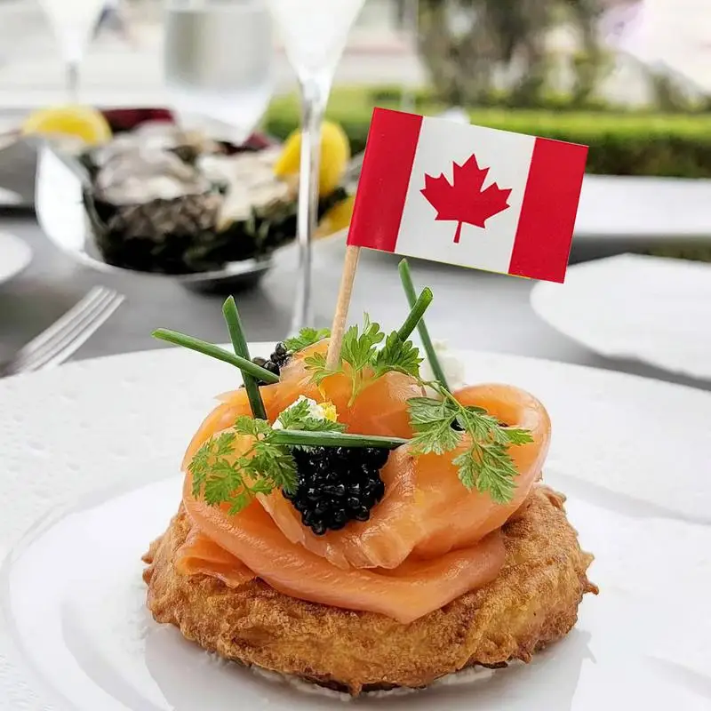 Canadian Cake Topper Canada Flag Toothpick Flags Small Mini Stick Cupcake Toppers Party Decoration Celebration Cake Flags