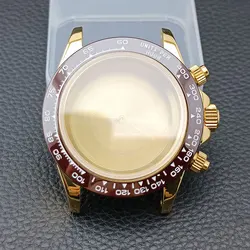 Cassa orologio in acciaio inossidabile oro e argento con vetro zaffiro e cinturino da 20 mm in elegante scatola
