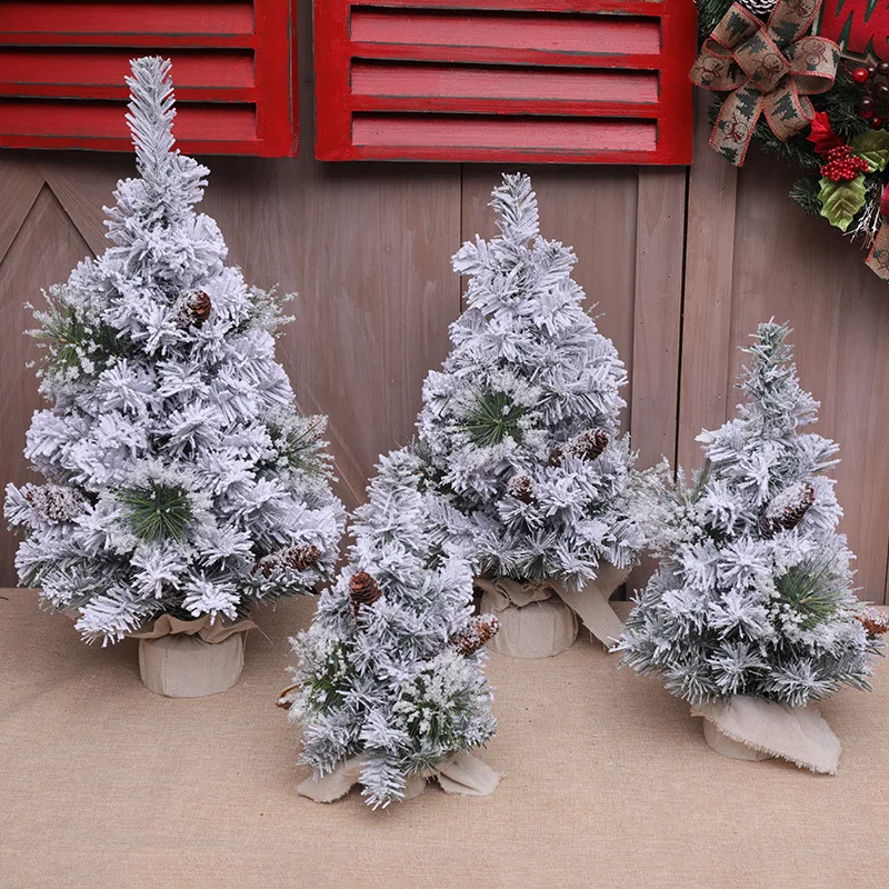 

Christmas ornaments artificial falling snow flocking Christmas tree window counter layout holiday atmosphere decorative tree