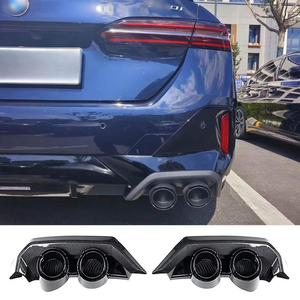 BMW 5 시리즈 i5 G60 525i 530i 2024 2025 쿼드 배기 팁 리어 립 디퓨저용 블랙 워리어 개조 리어 범퍼 디퓨저