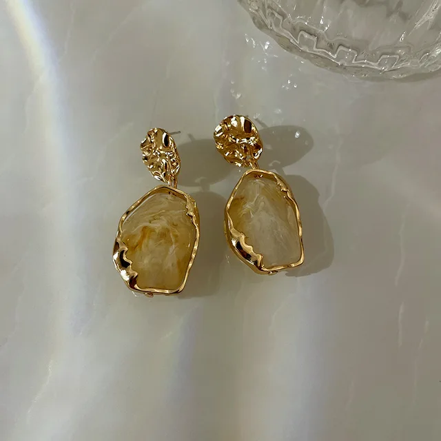 Fashion Pendant Earrings Trend Vintage Geometry  for Women  2022 Korean Jewelry Bohemia Acrylic Accessories Party Gift 2