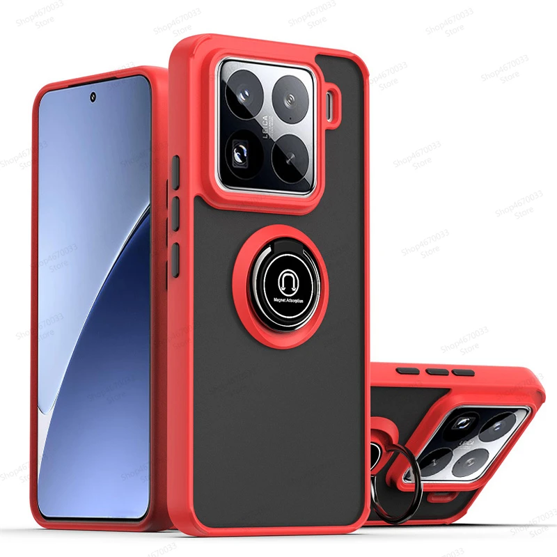 Matte Armor Magnetic Phone Case with Ring Holder Cover