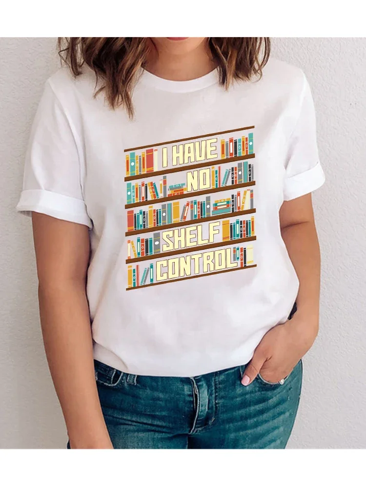 

I Have No Shelf Control Book T Shirt Graphic Book Shirt Vintage Unisex Short Sleeve Ventilate Summer Casual Aesthetic Tees Tops