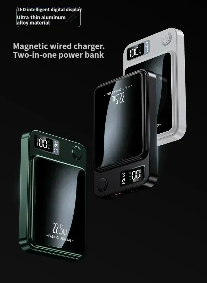 Magnetic Power Bank 100000mah Wireless Fast Charger For Iphone_voghion.com