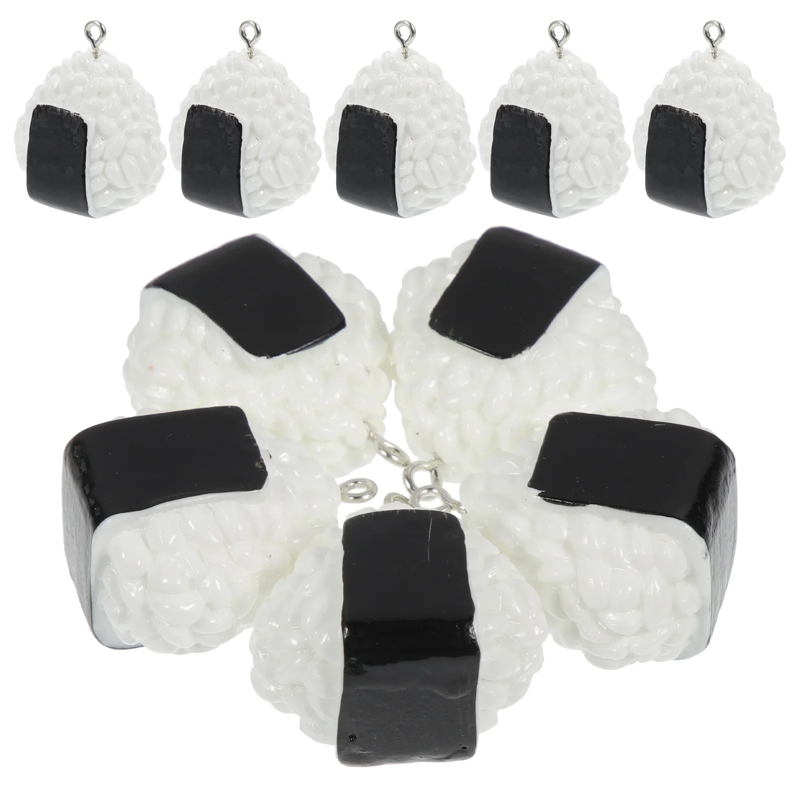 

Cute 3D Sushi Pendants Resin Rice Balls Pendants Key Chain Charms Bag Hanging Charms Photo Props
