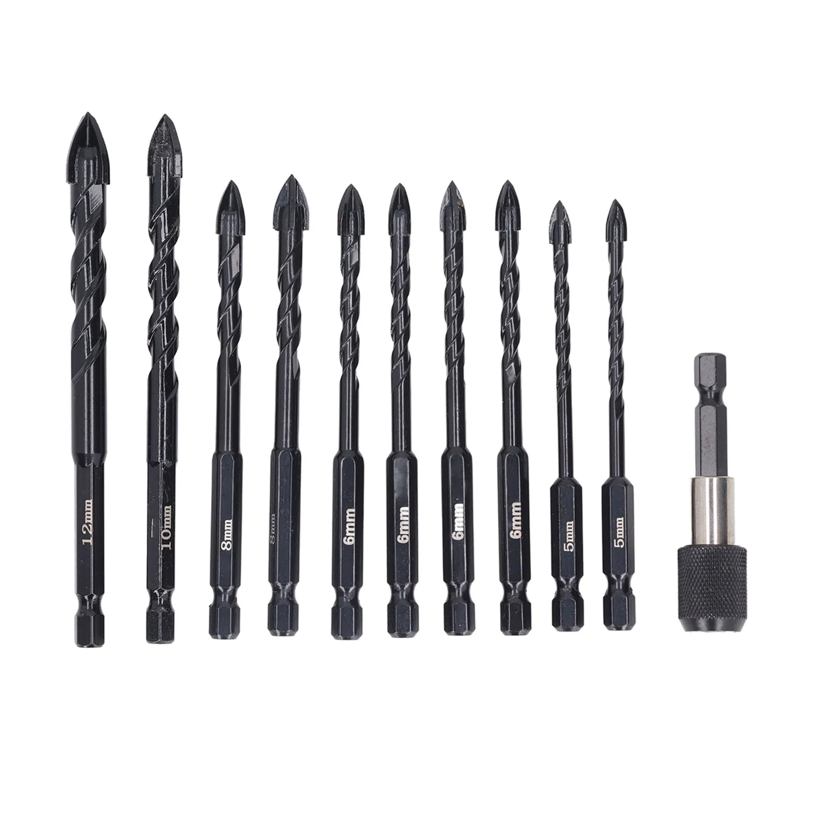 

11 Pcs Masonry Drill Bit Set 5 6 8 10 12mm Design Hex Shank Carbide Drill Bits for Concrete Glass Brick Tile