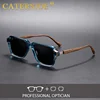 CATERSIDE Retro Men Prescription Sunglasses Square Frame Metal Decoration Design Custom Optical Sunglasses Women Driving Glasses