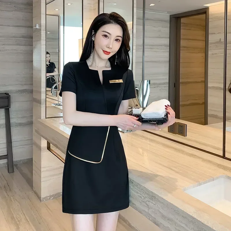 

Dress Massage Beautician Workwear Esthetic Hotel Women's Waitress Beauty Salon Summer Uniform Spa Clothing Short Sleeve