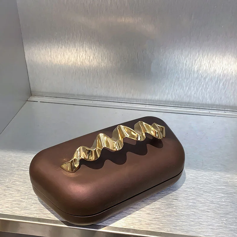 2025 New Gold Closure Box Clutch women evening wedding party cute purse handbag Dinner Party bag Dating bag