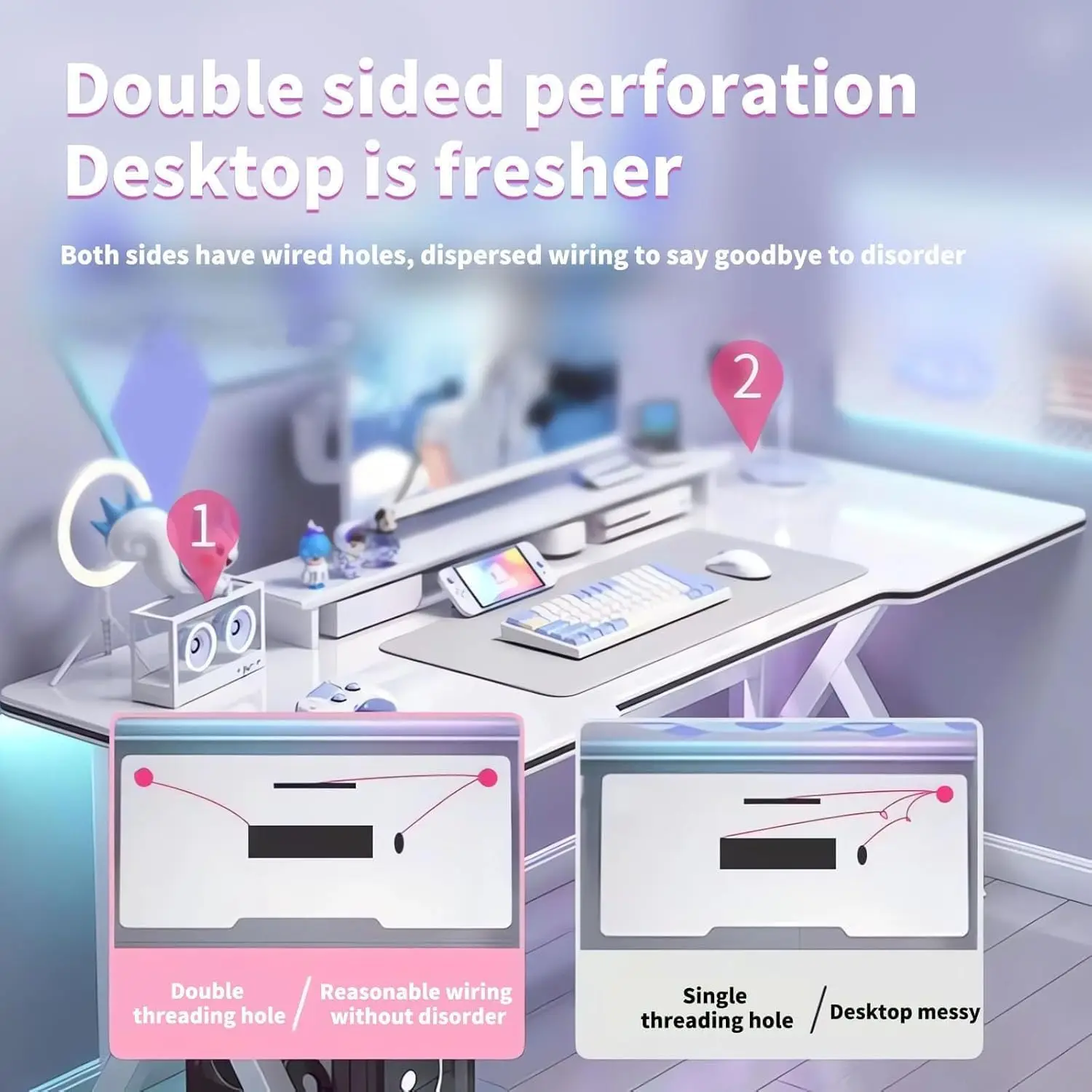 مكتب ألعاب 120 سم أبيض