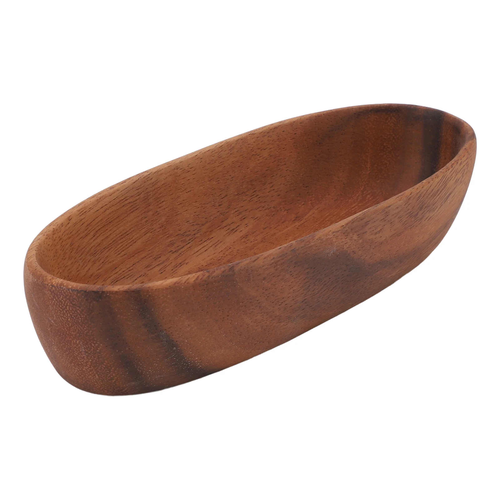 Wooden Salad Bowl Multipurpose Large Capacity Wooden Boat Shaped Serving Tray for Food Bread Fruits Snack Dessert