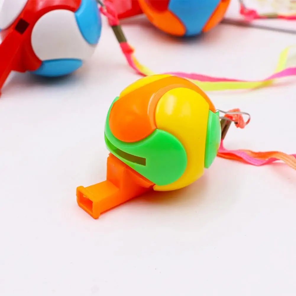 Whistle with Colored Rope Colorful Football Whistle Toy for Kids Fun Party Favors Birthday Gifts Games Accessories Loss